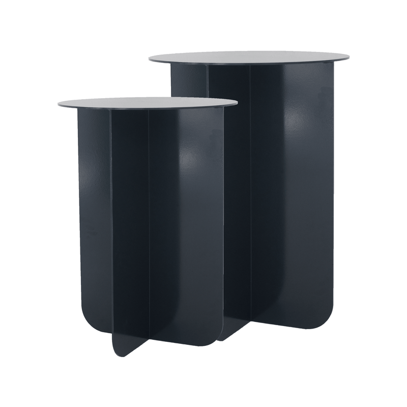 Designer steel side tables. nestinge side tables. occasional tables. side table. coloured nesting table. 