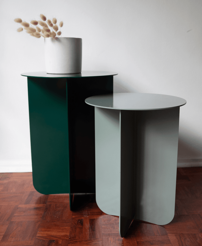 Designer steel side tables. nestinge side tables. occasional tables. side table. coloured nesting table. 