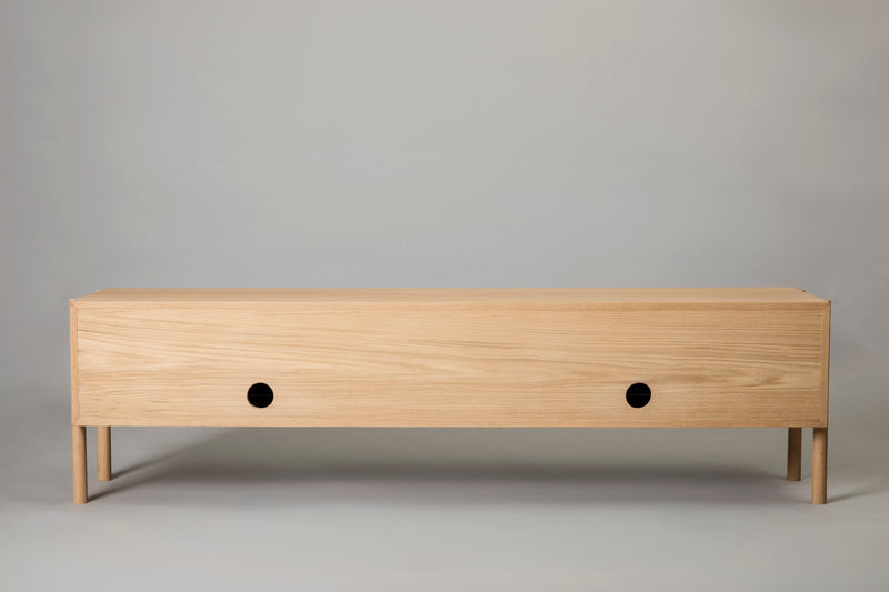 Leggy tv unit leggy consol unit tv unit great to use as a tv unit or console unit in a entrance or foyer. White oak and oak veneer unit. 