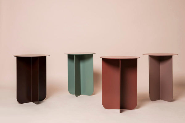 Designer steel side tables. nestinge side tables. occasional tables. side table. coloured nesting table. 